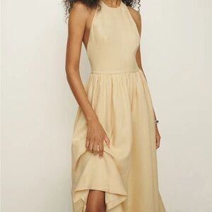 NWT Reformation Percy Linen Dress in Parmesan